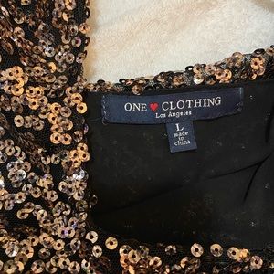 Gold Sequenced Tank Top- Size Large